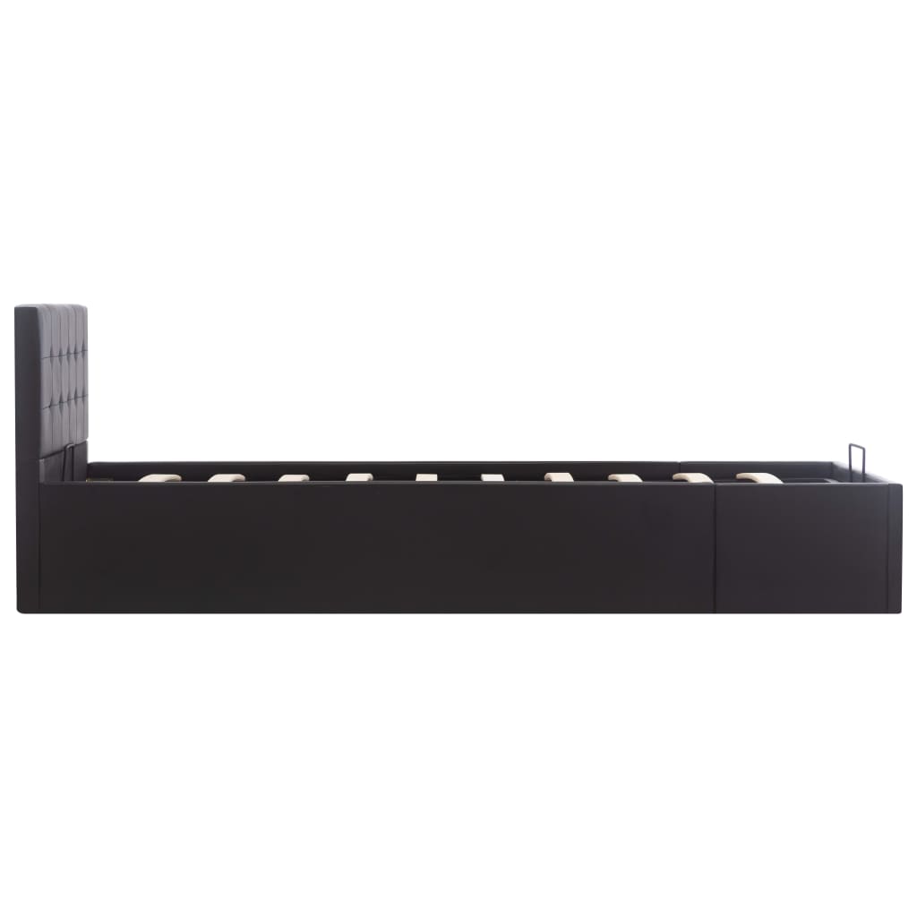 hydraulisk opbevaringsseng 100 x 200 cm kunstlæder sort