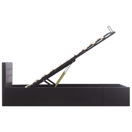 hydraulisk opbevaringsseng 100 x 200 cm kunstlæder sort