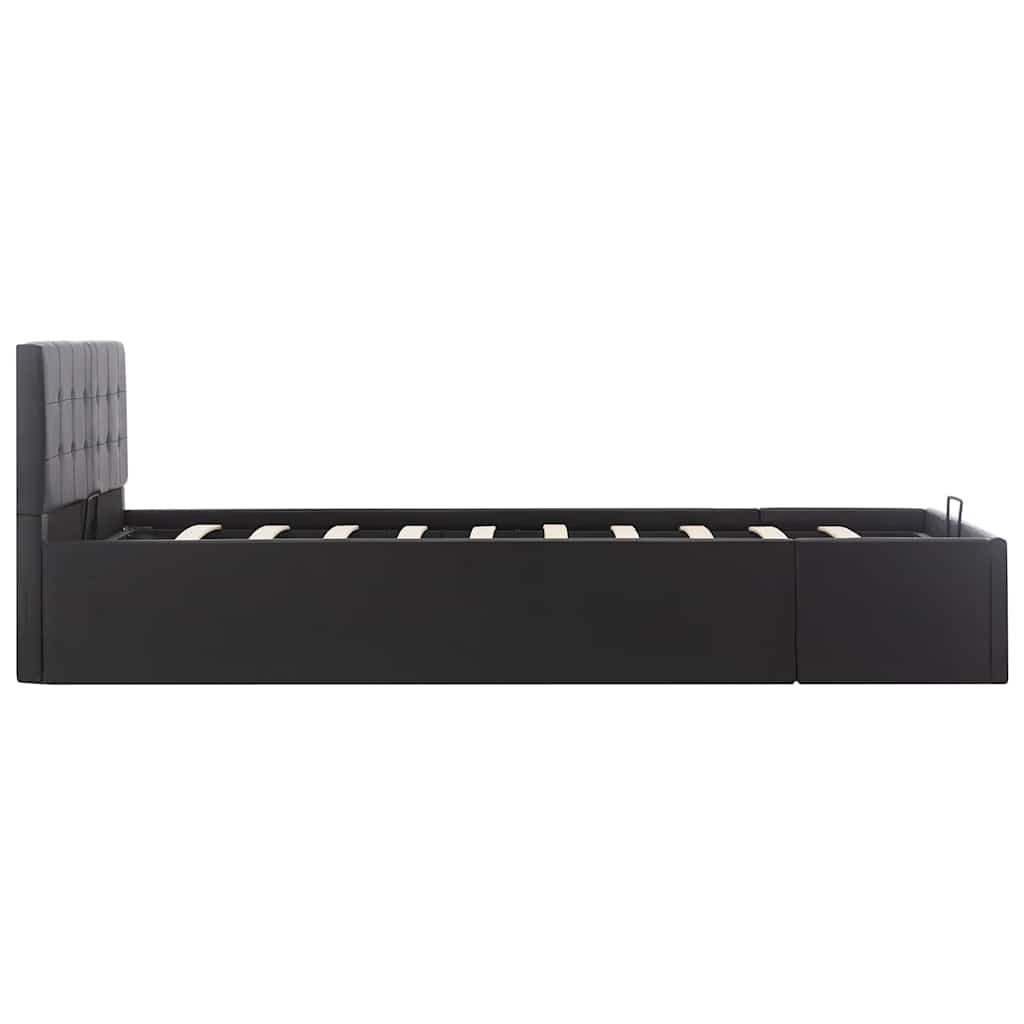 hydraulisk opbevaringsseng 120 x 200 cm kunstlæder sort