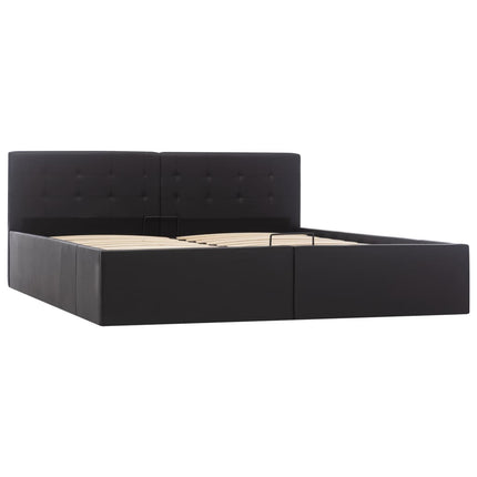 sengeramme uden madras med hydraulisk opbevaring 160x200cm sort