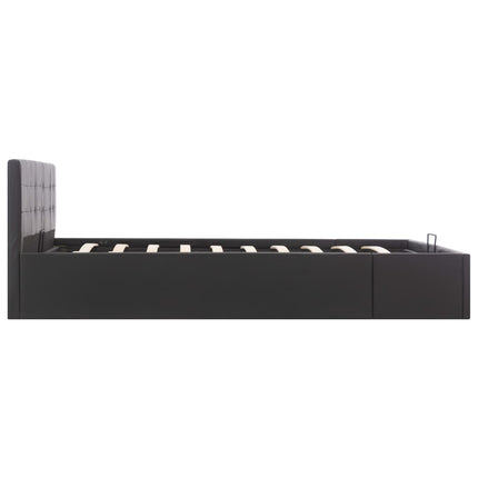 sengeramme uden madras med hydraulisk opbevaring 160x200cm sort
