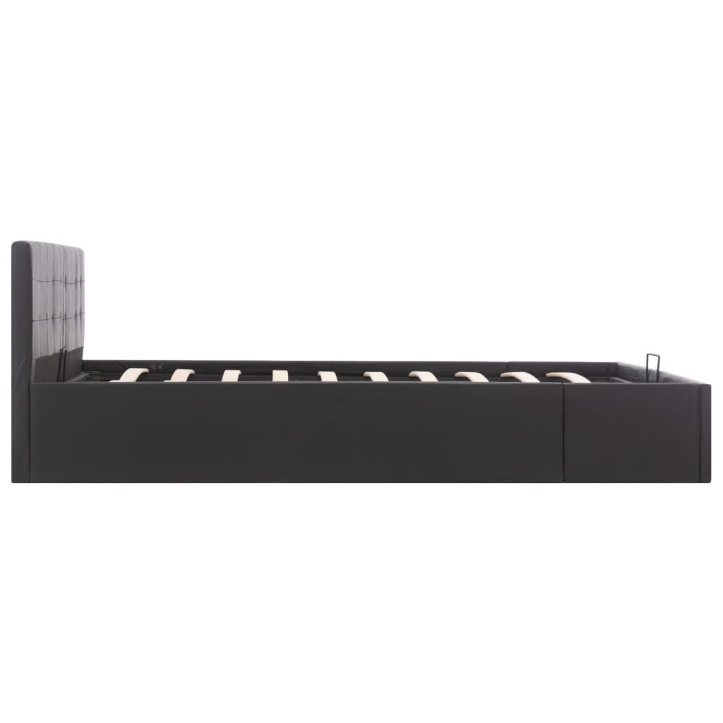 sengeramme uden madras med hydraulisk opbevaring 160x200cm sort