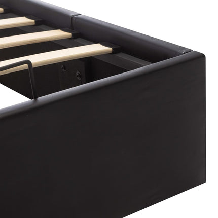 sengeramme uden madras med hydraulisk opbevaring 160x200cm sort
