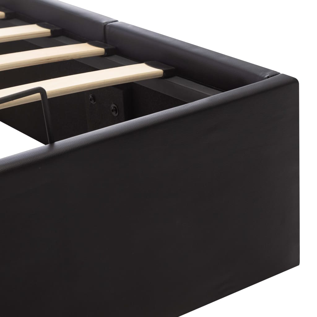 sengeramme uden madras med hydraulisk opbevaring 160x200cm sort