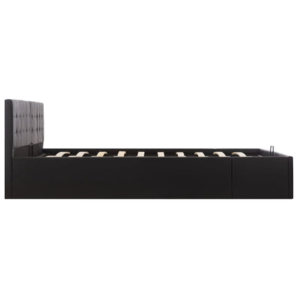 sengeramme uden madras med hydraulisk opbevaring 180x200cm sort