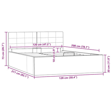 hydraulisk opbevaringsseng 120 x 200 cm kunstlæder hvid