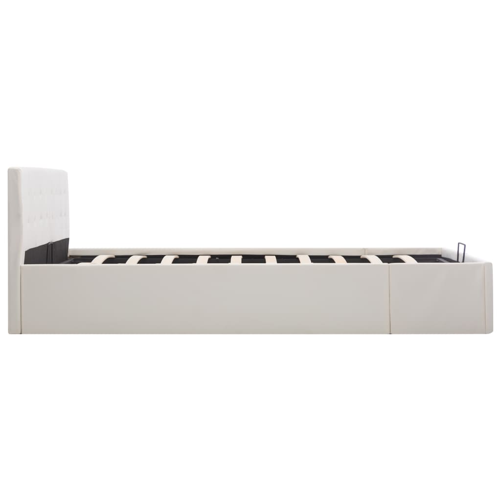 sengeramme uden madras med hydraulisk opbevaring 160x200cm hvid