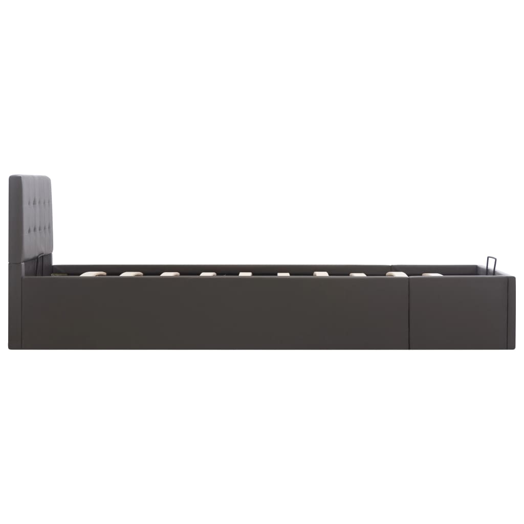 hydraulisk opbevaringsseng 100 x 200 cm kunstlæder grå