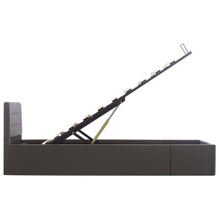 hydraulisk opbevaringsseng 100 x 200 cm kunstlæder grå
