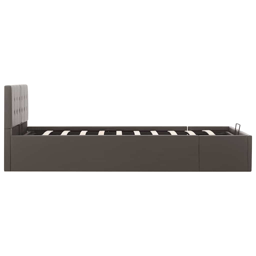 hydraulisk opbevaringsseng 120 x 200 cm kunstlæder grå