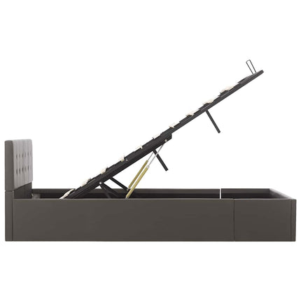 hydraulisk opbevaringsseng 120 x 200 cm kunstlæder grå