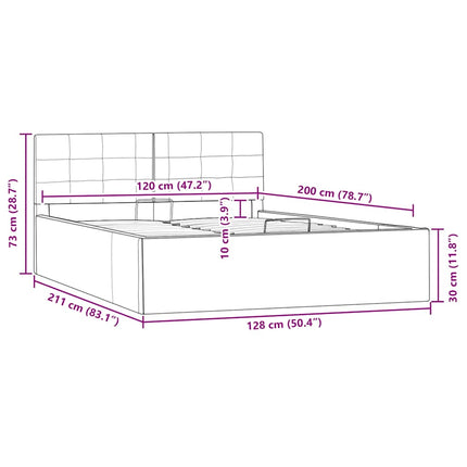 hydraulisk opbevaringsseng 120 x 200 cm kunstlæder grå