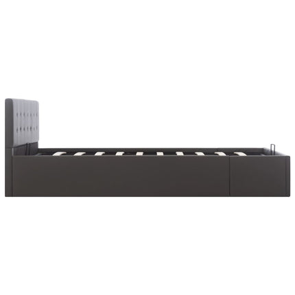 hydraulisk opbevaringsseng 140x200 cm kunstlæder grå