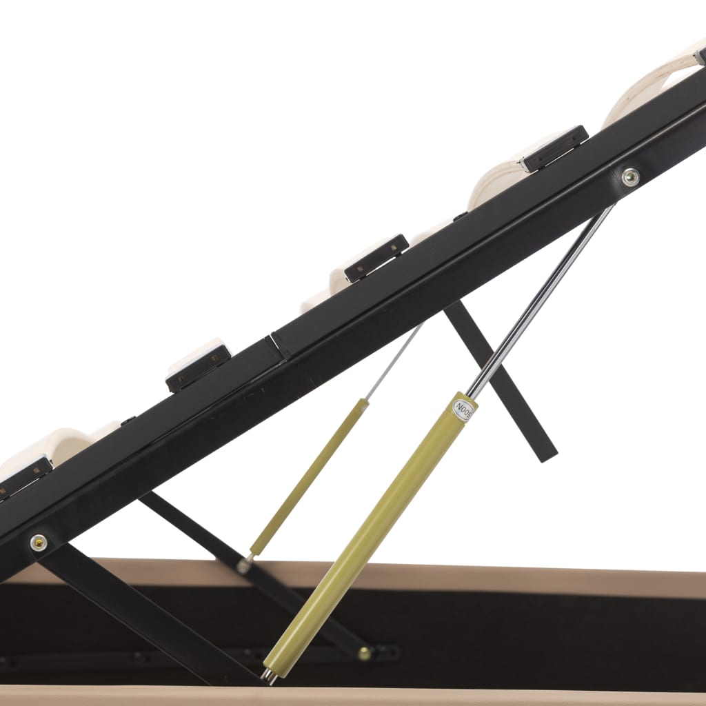hydraulisk opbevaringsseng 100 x 200 cm kunstlæder cappuccino