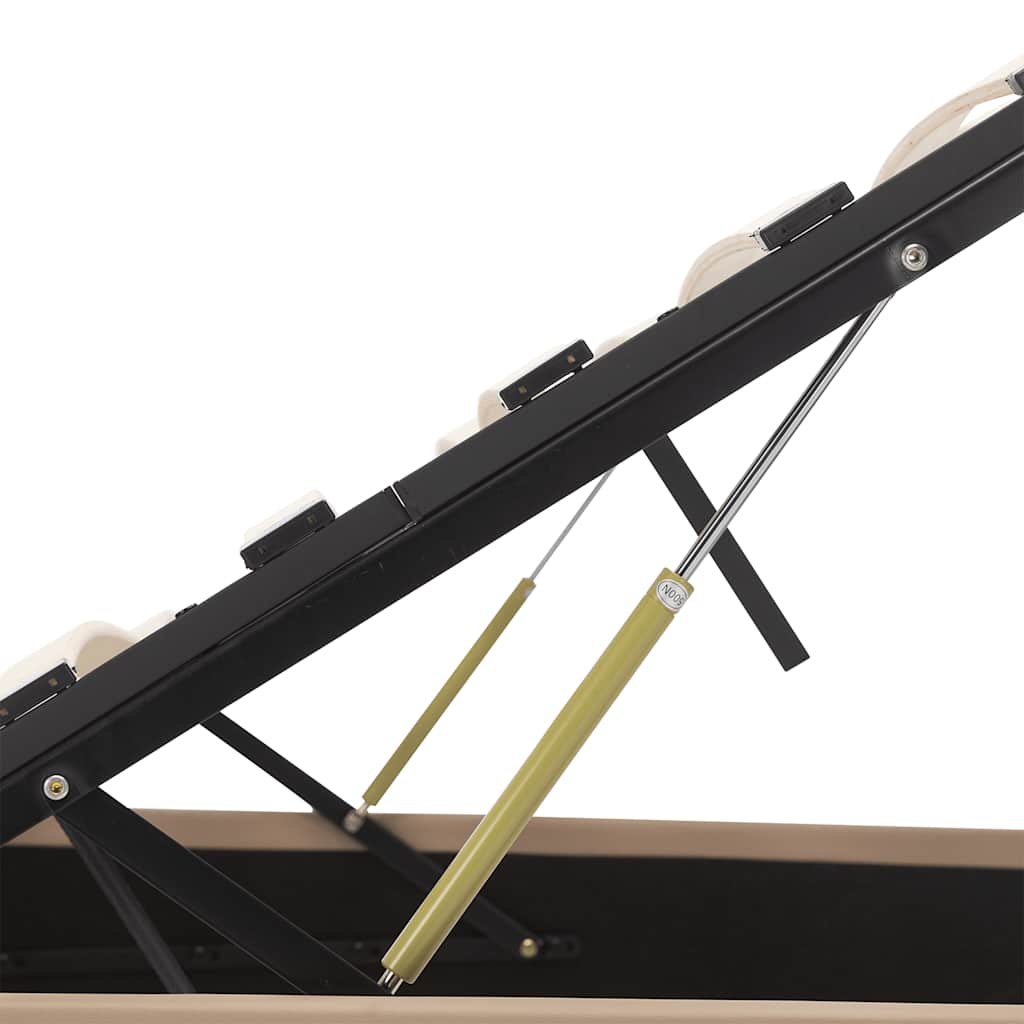 hydraulisk opbevaringsseng 120 x 200 cm kunstlæder cappuccino