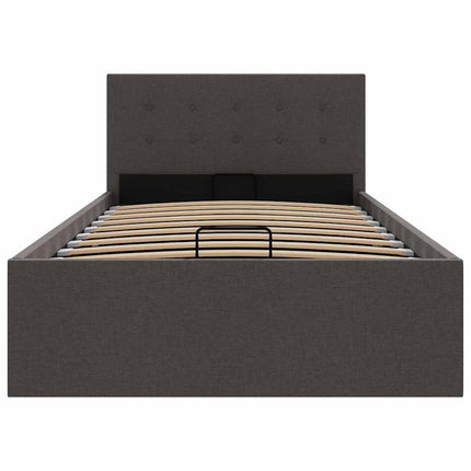 hydraulisk opbevaringsseng 100 x 200 stof mørkegrå