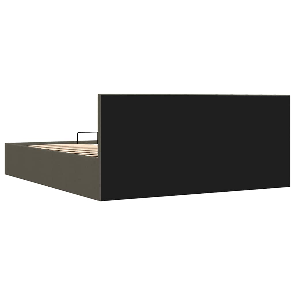 hydraulisk opbevaringsseng 180 x 200 cm stof mørkegrå