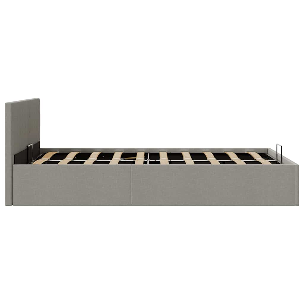 hydraulisk opbevaringsseng 120 x 200 stof lysegrå