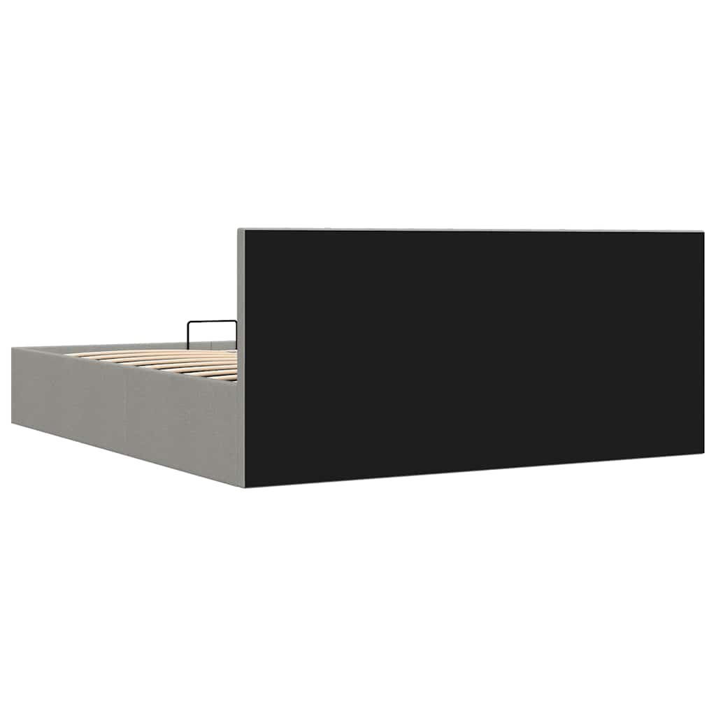 hydraulisk opbevaringsseng 180 x 200 cm stof lysegrå