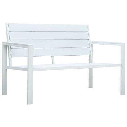 havebænk 120 cm HDPE trælook hvid