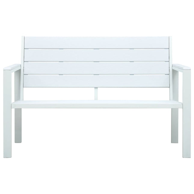 havebænk 120 cm HDPE trælook hvid