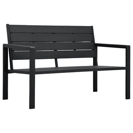 havebænk 120 cm HDPE trælook sort