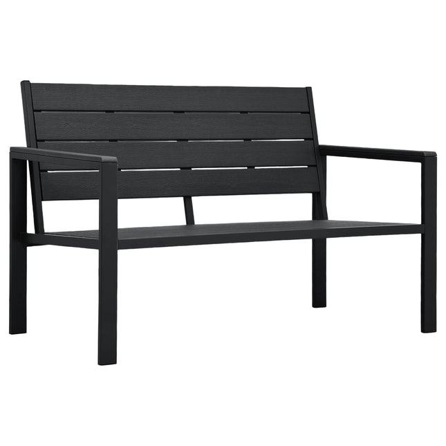 havebænk 120 cm HDPE trælook sort