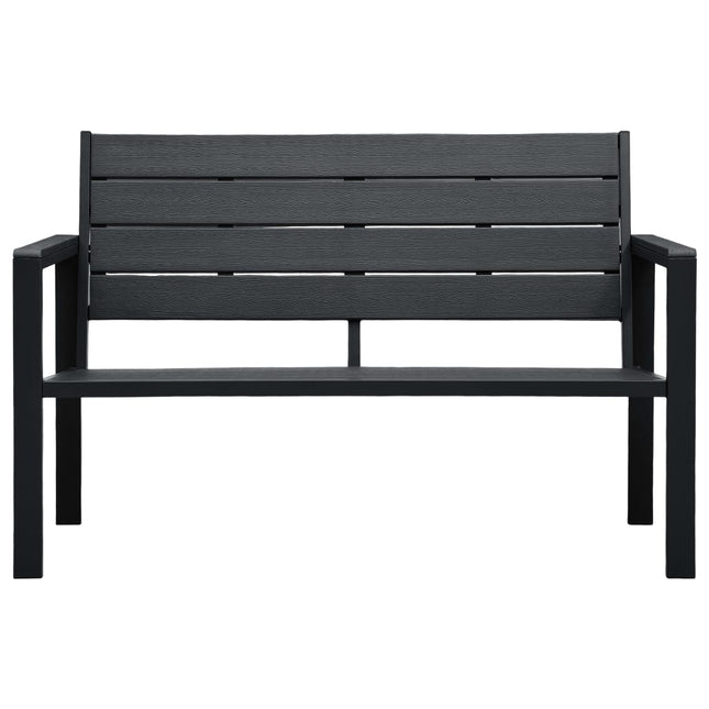 havebænk 120 cm HDPE trælook sort
