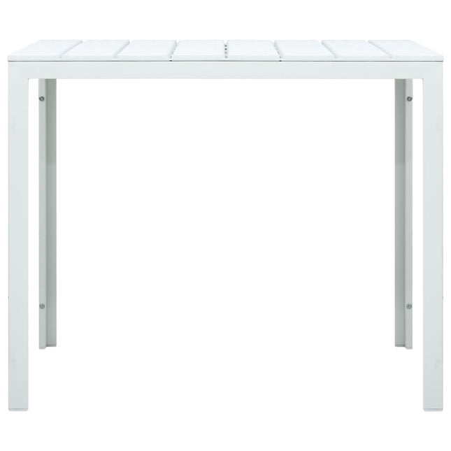 sofabord 78x78x74 cm HDPE trælook hvid