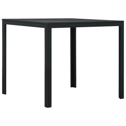 sofabord 78x78x74 cm HDPE trælook sort