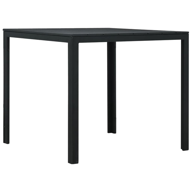 sofabord 78x78x74 cm HDPE trælook sort