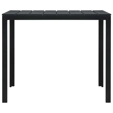 sofabord 78x78x74 cm HDPE trælook sort