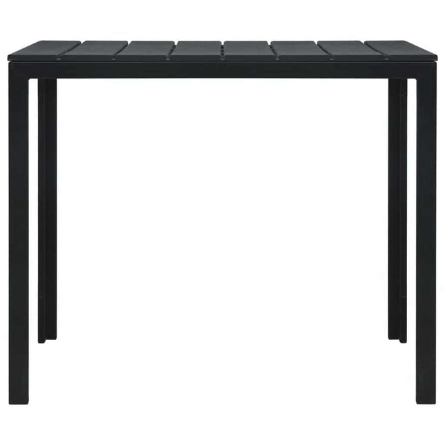 sofabord 78x78x74 cm HDPE trælook sort