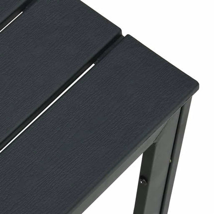 sofabord 78x78x74 cm HDPE trælook sort