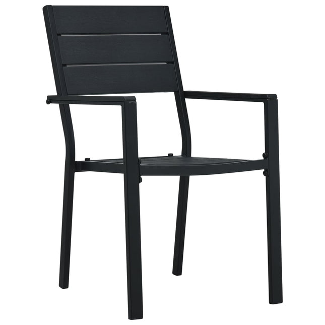 havestole 2 stk. HDPE trælook sort
