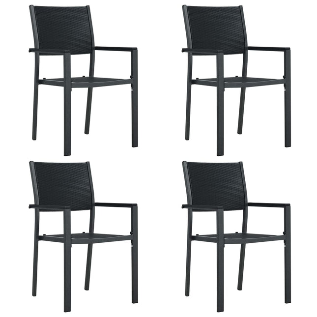 havestole 4 stk. plastik rattanlook sort