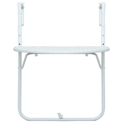 hængende altanbord 60 x 64 x 83,5 cm plastik rattanlook hvid