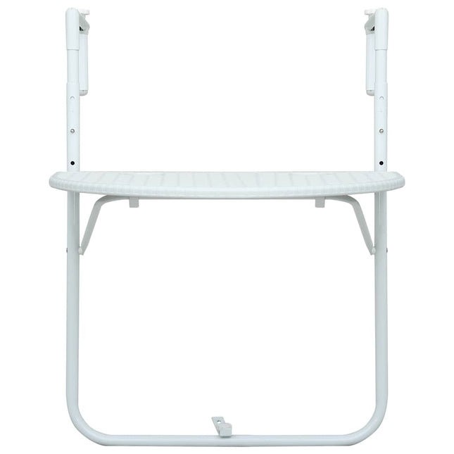 hængende altanbord 60 x 64 x 83,5 cm plastik rattanlook hvid