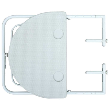 hængende altanbord 60 x 64 x 83,5 cm plastik rattanlook hvid
