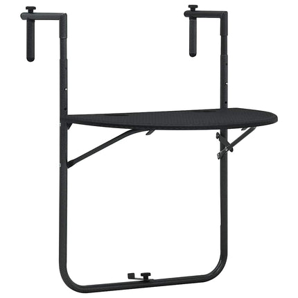 hængende altanbord 60 x 64 x 83,5 cm plastik rattanlook sort