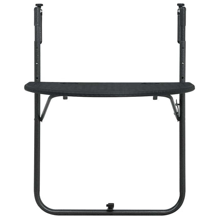 hængende altanbord 60 x 64 x 83,5 cm plastik rattanlook sort