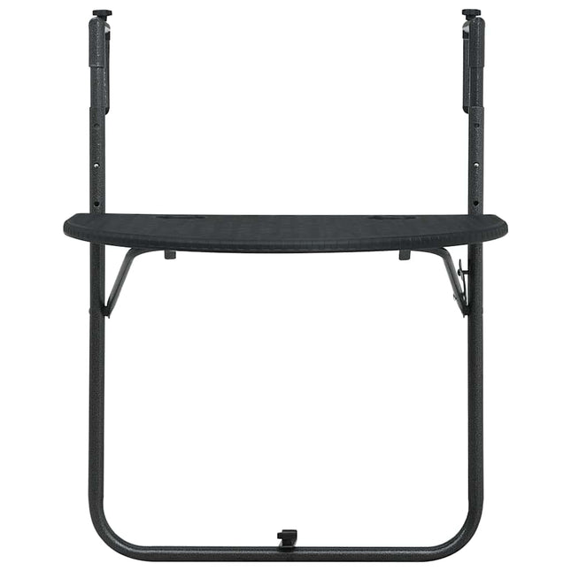hængende altanbord 60 x 64 x 83,5 cm plastik rattanlook sort