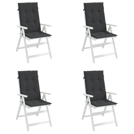 stolehynder m. høj ryg 4 stk. 120x50x3 cm stof sort