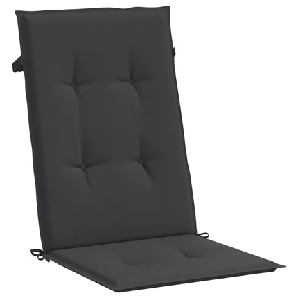 stolehynder m. høj ryg 4 stk. 120x50x3 cm stof sort