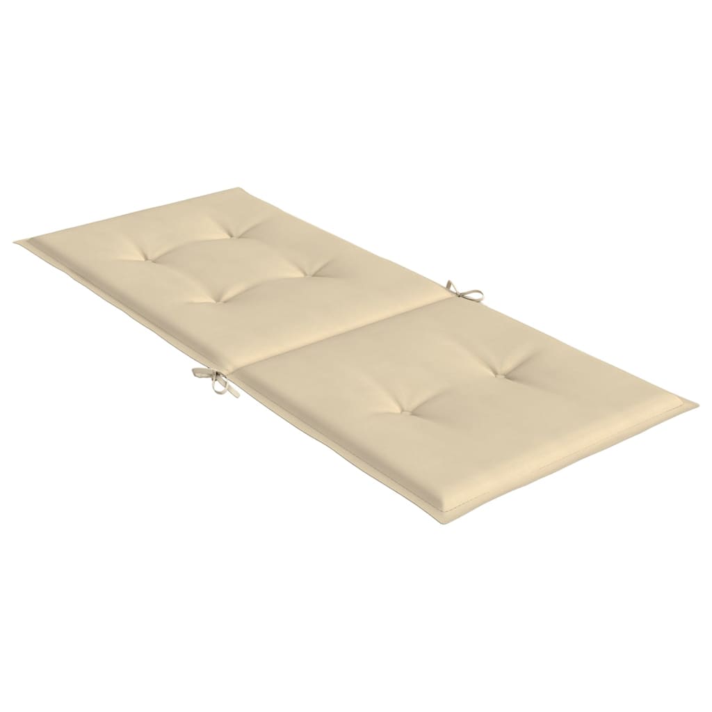 stolehynder m. høj ryg 2 stk. 120x50x3 cm stof beige