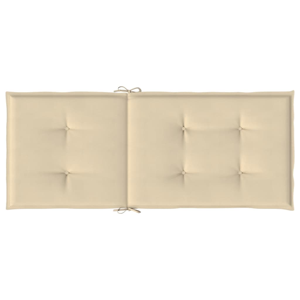 stolehynder m. høj ryg 4 stk. 120x50x3 cm stof beige