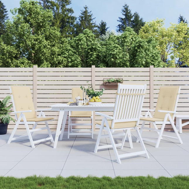 stolehynder m. høj ryg 4 stk. 120x50x3 cm stof beige