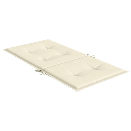 stolehynde m. lav ryg 2 stk. 100x50x3 cm oxfordstof cremefarvet