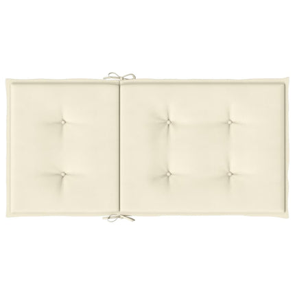 stolehynde m. lav ryg 2 stk. 100x50x3 cm oxfordstof cremefarvet