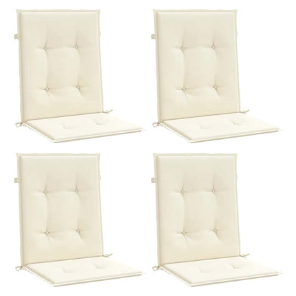 stolehynde m. lav ryg 4 stk. 100x50x2 cm oxfordstof cremefarvet